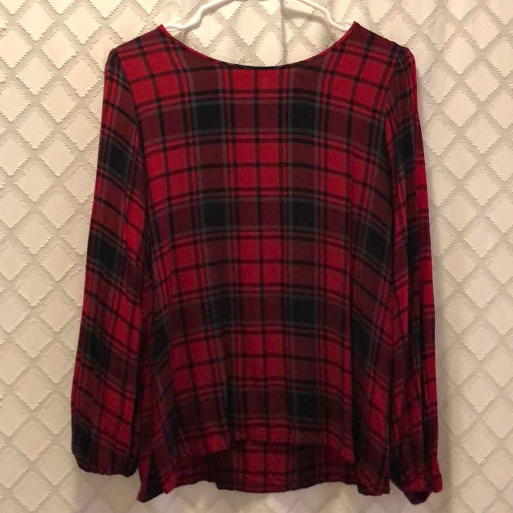 LOFT Plaid Blouse